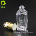 Small round empty luxury body lotion essential oil bottle pressure plastic dropper with rubber